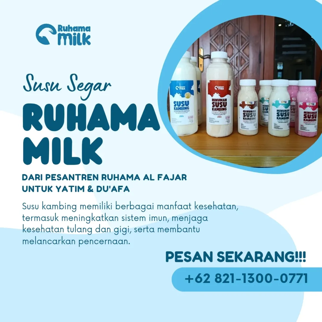 Ruhama Milk: Susu Segar dari Pesantren Ruhama Al Fajar untuk Yatim dan Dhuafa