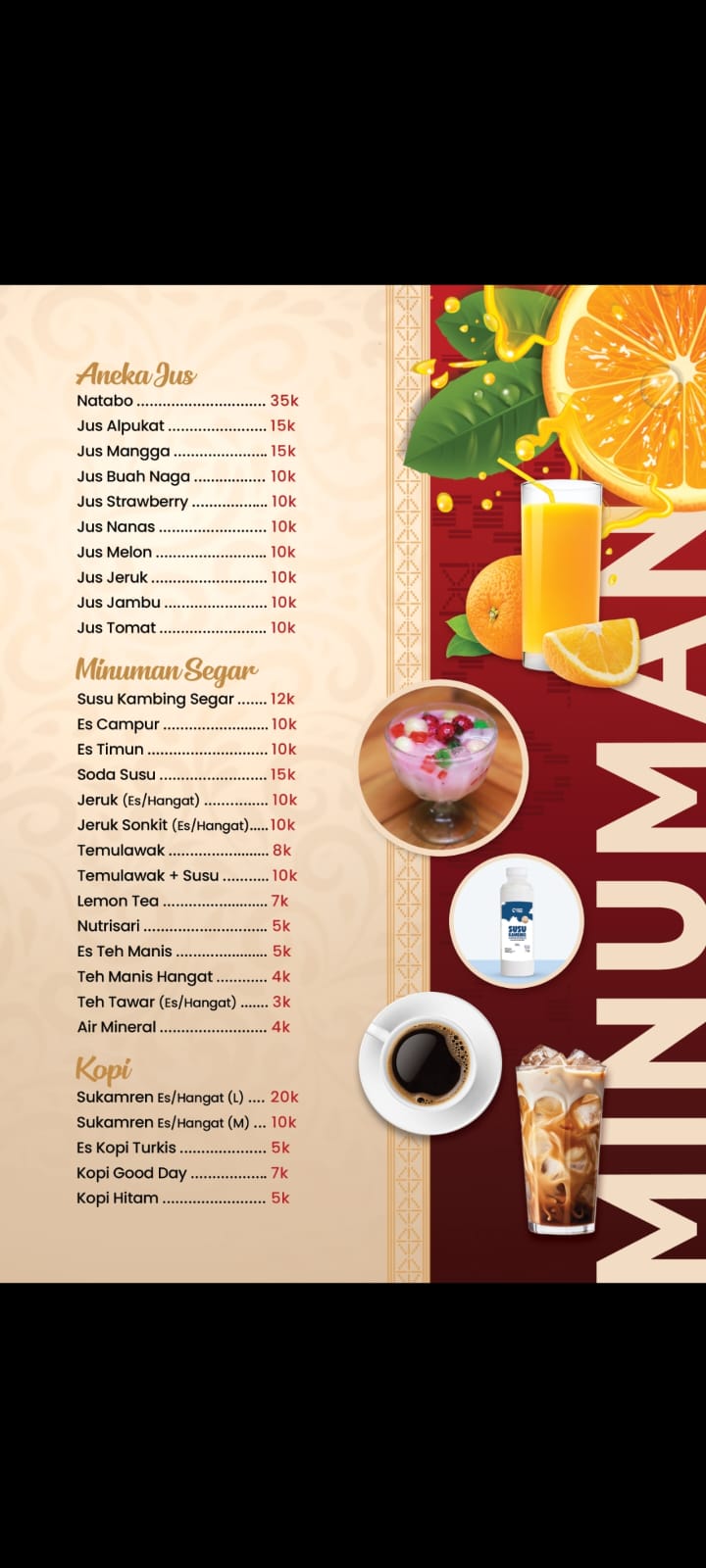 JUS / MINUMAN SEGAR / KOPI